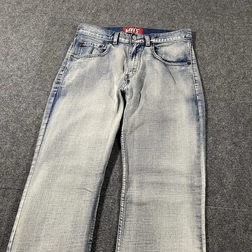 Levis 514 Jeans Youth Boys 18 Straight Fit Faded Light Wash Denim Distressed Y2K